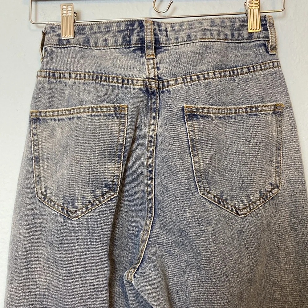 12th Tribe Womens Size S Dylan Light Wash Denim Asymmetrical Cross Over Jeans - Picture 7 of 16